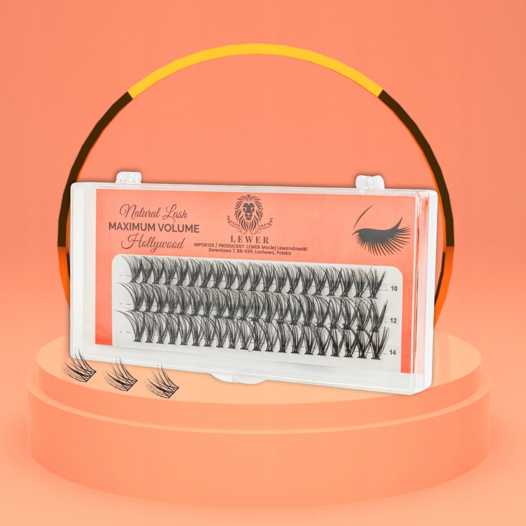 KĘPKI RZĘSY EYELASH Hollywood MAXIMUM VOLUME 10,12,14mm NATURALNE JEDWABNE Typ jedwabne